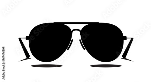 Stylish black aviator sunglasses with dark lenses.