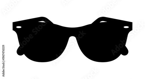Stylish black sunglasses silhouette on a clean white background.