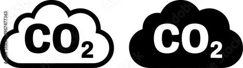 Visual representation of carbon dioxide emissions from different sources depicted as clouds
