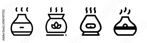 Collection of essential oil diffusers for aromatherapy, creating a calming and pleasant atmosphere.