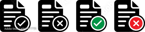 Document icons with validation status indicators