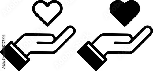 Two hands offering hearts symbolizing giving and receiving love or support.