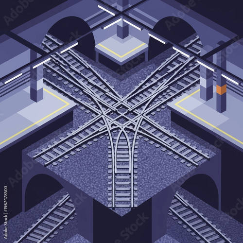 Isometric View of a Complex Railway Junction.