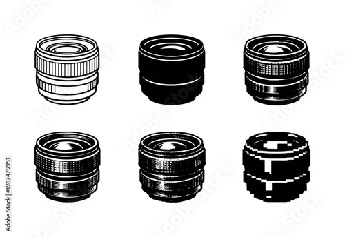 Camera lens cylindrical optical component with glass elements used to focus light and capture sharp photographs | Create ONE