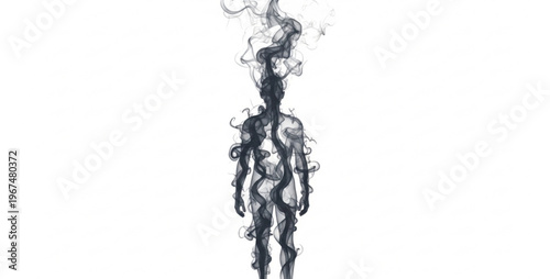 Smoke forming human shape SILHOUETTE VECTOR