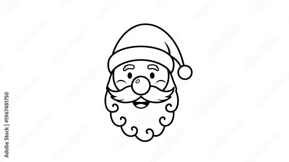 Obraz premium Cartoon santa claus face vector illustration on white background