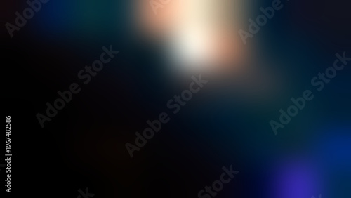 Vibrant Bokeh Light Leaks on Dark Blue Background with Glow Effect