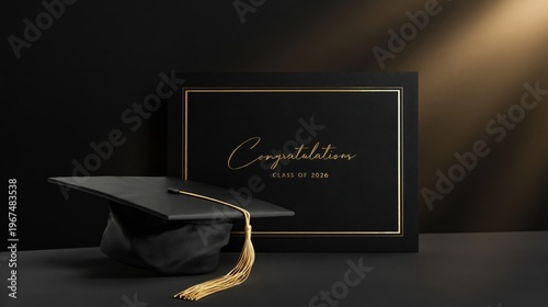 Celebration Event for Graduates With Bright Lights and Golden Decorations
