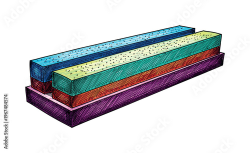 Stacked sharpening stones in vibrant colors, a tool for maintaining blade edges
