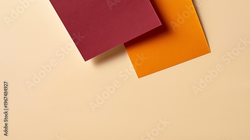 Colorful Paper Sheets Placed on a Simple Background With Warm Tones in a Crea...