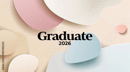 Celebration of Graduation in 2026 With Colorful Design Elements in Abstract A...