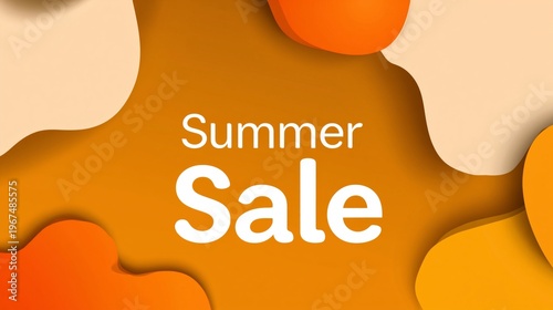 Summer Sale Announcement With Bright Colors and Shapes for Seasonal Promotion