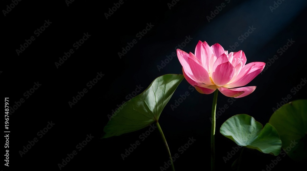 Obraz premium Lotus Flower Blooms in a Pond During Morning Light in a Natural Setting