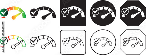 Performance growth icon color and black.