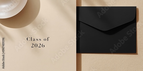 Graduation Cap and Program on Fabric With Dried Flowers for 2023 Celebration