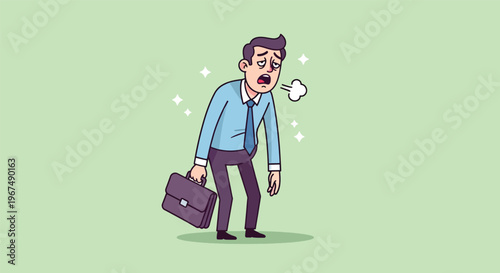 Exhausted Businessman Feeling Tired After Long Work Day.