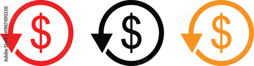 Three circular arrows representing different financial or economic flow concepts Vector
