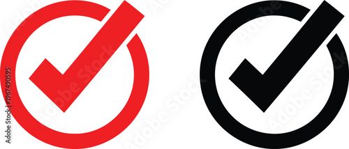 Two contrasting checkmark icons indicating approval or confirmation with different styles Vector