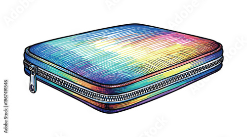 Colorful zippered case with soft interior for electronics and accessories