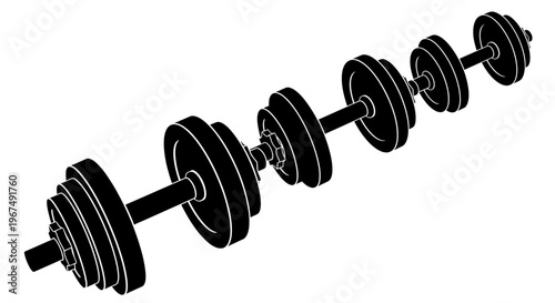 Collection of various weight dumbbells for fitness training.