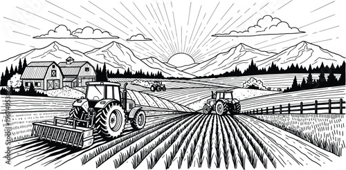 A collection of fast food and sweet treats illustrated in a simple black and white style