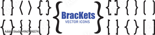 Brackets Icon: A set of brackets icon, perfect for use in coding, design, or any project that requires symbols.