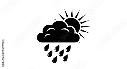 Weather icon showing sun, cloud, and rain.