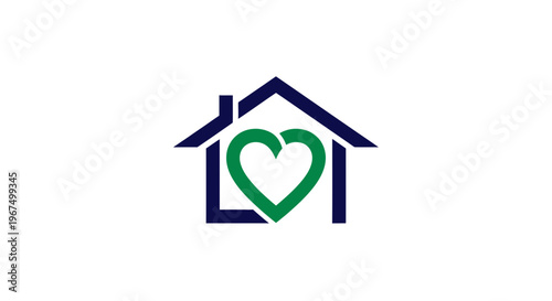 Home Sweet Home Concept with Heart Symbol Inside House Shape