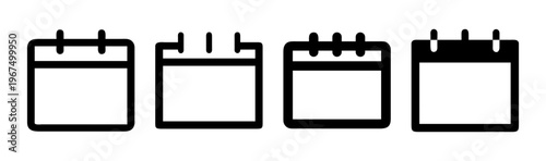 Four outline calendar icons representing single days and scheduling options