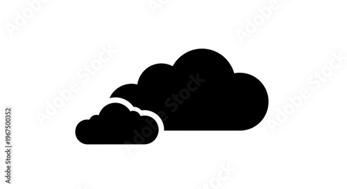 Simple black cloud icon representing digital data storage.