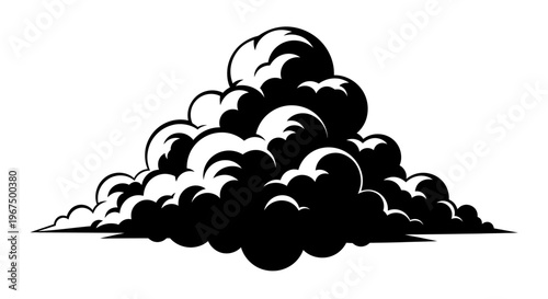 Stylized black cloud illustration on a white background.