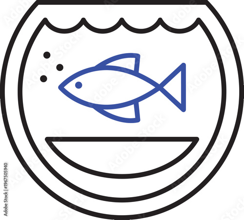 Fish in a Bowl: A simple yet elegant illustration depicts a solitary fish swimming gracefully in a glass bowl, creating a sense of tranquility and a hint of the underwater world.