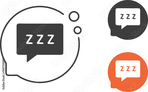 Sleep zzz collection with different sizes and colors