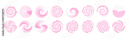 Circular halftone dots form a smooth radial pattern, creating a sense of motion and depth. The dotted structure builds a clean geometric composition. A modern abstract background for design use.