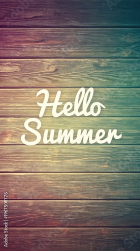 Greeting Summer With Colorful Wood Background and Text Design During Daytime