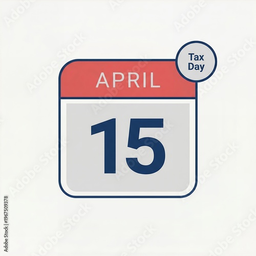 Calendar page showing april 15 with tax day notification