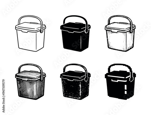 Kitchen countertop compost caddy with handle and flip lid, created for collecting food scraps indoors