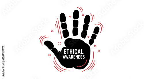 Handprint with Ethical Awareness Message.