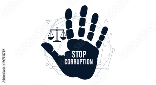 Stop Corruption Social Justice Hand Graphic.