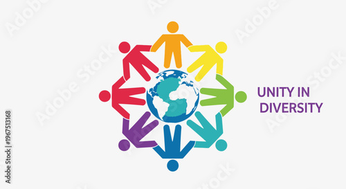 Unity in diversity global connection symbol.