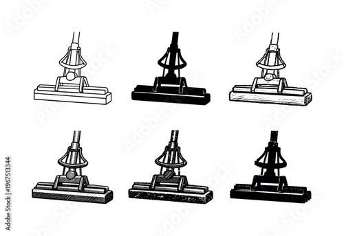 Sponge mop with squeeze mechanism and wide cleaning head, intended for wet cleaning tasks | Create ONE image containing EXACTLY