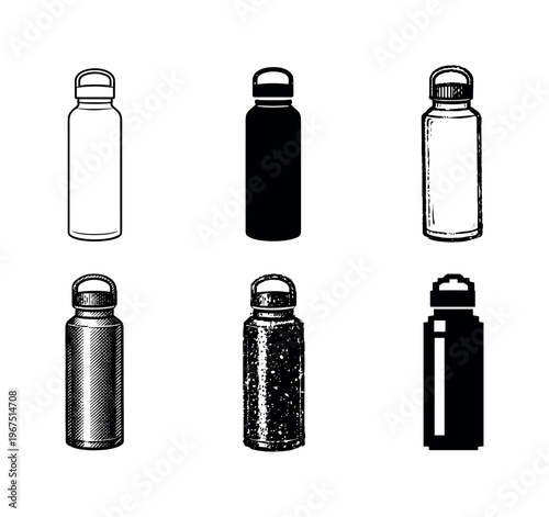 Reusable water bottle with cylindrical body and screw cap, used to carry drinking water during daily activities | Create ONE