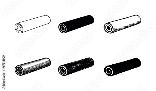 Diverse Yoga Mat Designs. Rolled yoga mat with smooth surface and rounded edges, used for stretching, meditation, and floor