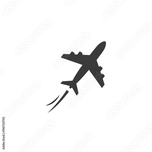 Airplane Silhouette Flying Through the Air.