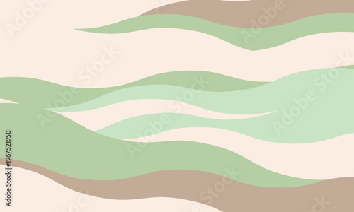 Serene abstract background featuring flowing pastel green and beige waves.  Perfect for website banners, social media posts, or any design needing a calming, minimalist aesthetic.