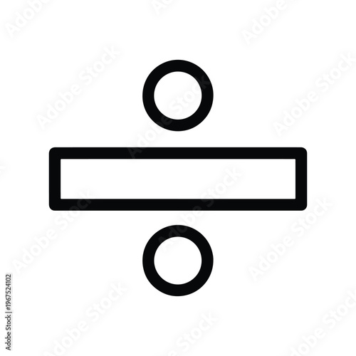 Divide line black icon math division symbol vector