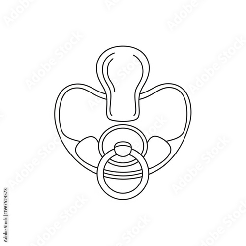 Baby Pacifier Soother Simple Line Drawing.