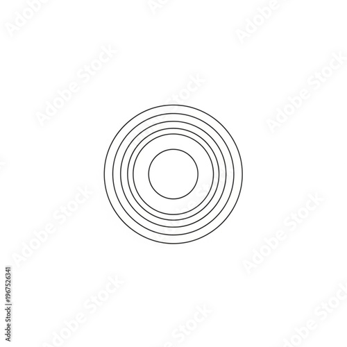 Black Concentric Circles Simple Geometric Shape.