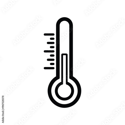Temperature line black icon thermometer outline vector