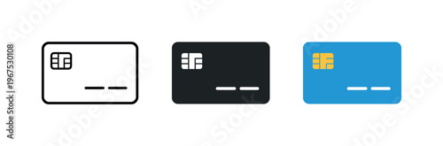 Within economic demand environment context identical credit card icons appear arranged left to right with consistent rectangular